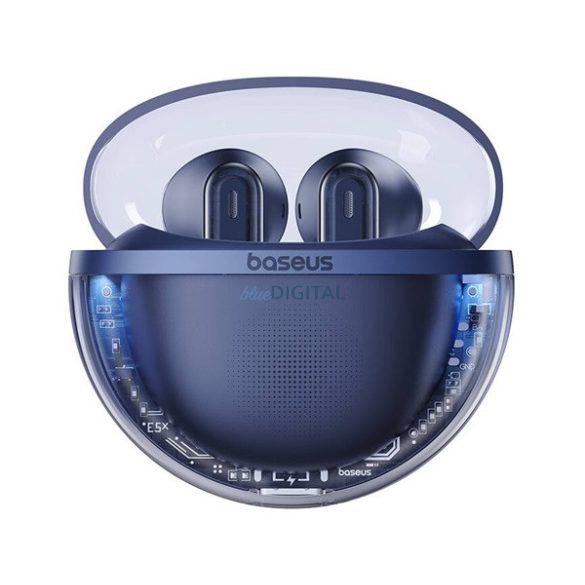 BASEUS BOWIE E5x bluetooth fülhallgató SZTEREO (v5.3, TWS, mikrofon, zajszűrő + töltőtok) SÖTÉTKÉK