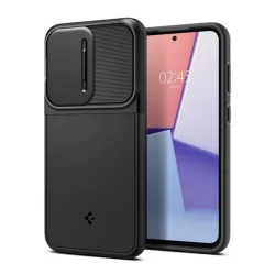   SPIGEN OPTIK ARMOR műanyag telefonvédő (szilikon keret, kamera védelem) FEKETE Samsung Galaxy S23 FE (SM-S711)