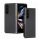 Műanyag telefonvédő (közepesen ütésálló, bőr hatású hátlap, karbon minta) FEKETE Samsung Galaxy Z Fold5 5G (SM-F946)