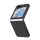 Műanyag telefonvédő (közepesen ütésálló, bőr hatású hátlap, karbon minta) FEKETE Samsung Galaxy Z Flip5 5G (SM-F731)