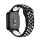 Pótszíj (univerzális, 20 mm, szilikon, lyukacsos, légáteresztő) FEKETE / FEHÉR Huawei Watch GT 2 42mm, Samsung Galaxy Watch Active 2 44mm (SM-R820N), Samsung Galaxy Watch Active 2 40mm (SM-R830N)