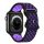 Pótszíj (egyedi méret, szilikon, lyukacsos, légáteresztő) FEKETE / LILA Apple Watch Series 9 41mm, Watch Series 8 41mm, Watch Series 7 41mm