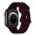 Pótszíj (egyedi méret, szilikon, lyukacsos, légáteresztő) FEKETE / BORDÓ Apple Watch Series 9 41mm, Watch Series 8 41mm, Watch Series 7 41mm