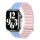 Pótszíj (egyedi méret, szilikon, bőr hatású, 3D minta, mágneses zár) VILÁGOSKÉK / RÓZSASZÍN Apple Watch Ultra 49mm, Watch Series 7 45mm, Watch Series 8 45mm