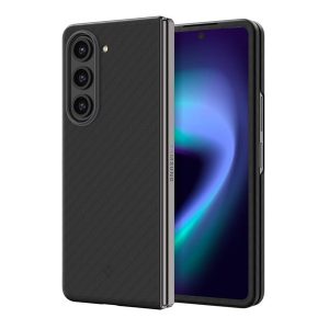 SPIGEN AIRSKIN PRO szilikon telefonvédő (közepesen ütésálló, karbon minta) FEKETE Samsung Galaxy Z Fold5 5G (SM-F946)