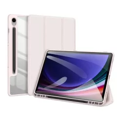   DUX DUCIS TOBY tok álló, bőr hatású (aktív FLIP, oldalra nyíló, TRIFOLD, asztali tartó, ceruza tartó) RÓZSASZÍN Samsung Galaxy Tab S9 FE LTE (SM-X516), Samsung Galaxy Tab S9 FE WIFI (SM-X510)