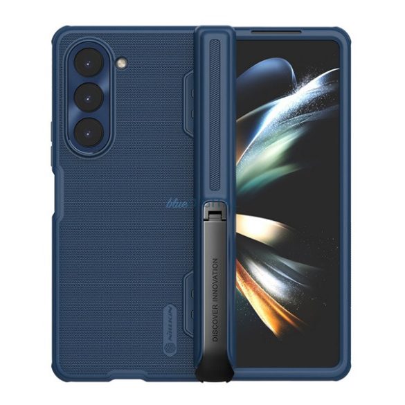 NILLKIN SUPER FROSTED műanyag telefonvédő (gumírozott, érdes felület, asztali tartó funkció, kitámasztó) SÖTÉTKÉK Samsung Galaxy Z Fold5 5G (SM-F946)