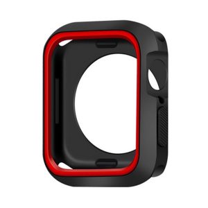 Szilikon keret (BUMPER, ütésállóság) FEKETE/PIROS Apple Watch Series 9 45mm, Watch Series 8 45mm, Watch Series 7 45mm