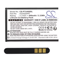  CAMERON SINO Li-Ion akku (3.7V/900mAh, Panasonic 433450ART kompatibilis) FEKETE