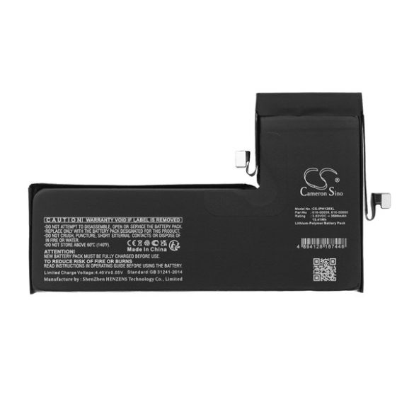 CAMERON SINO Li-Polymer akku (3.83V/3500mAh, Apple 616-00659 kompatibilis) FEKETE Apple iPhone 11 Pro