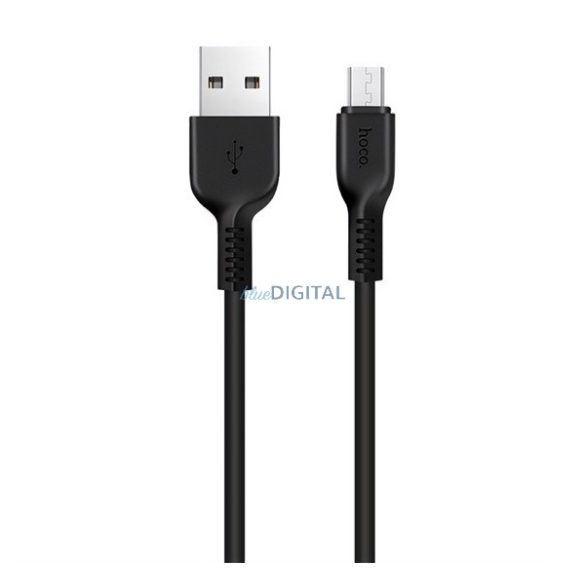 HOCO X13 adatkábel (USB - microUSB, 100cm, törésgátló) FEKETE