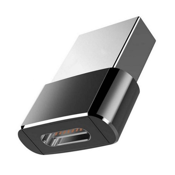 Adapter (USB - Type-C aljzat, OTG) FEKETE 