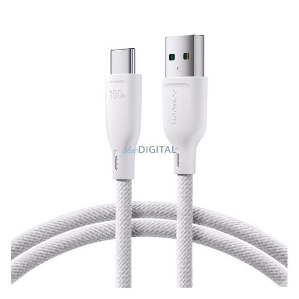 JOYROOM adatkábel (USB - Type-C, 100W, gyorstöltő, 100cm, cipőfüző) FEHÉR