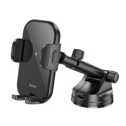   HOCO HW5 autós tartó (műszerfalra, tapadókorongos, forgatható, automata, 15W, wireless, gyorstöltő) FEKETE