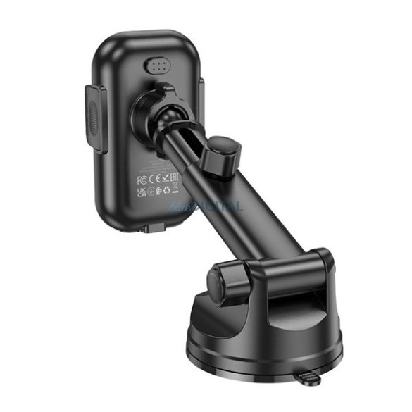 HOCO HW5 autós tartó (műszerfalra, tapadókorongos, forgatható, automata, 15W, wireless, gyorstöltő) FEKETE