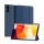 DUX DUCIS DOMO tok álló, bőr hatású (aktív FLIP, oldalra nyíló, TRIFOLD, asztali tartó funkció, textil minta) SÖTÉTKÉK Xiaomi Redmi Pad SE