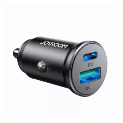   JOYROOM autós töltő USB+Type-C aljzat (30W, PD gyorstöltő) FEKETE