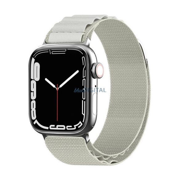 Pótszíj (egyedi méret, nylon, állítható, SPORT) EZÜST Apple Watch Series 9 41mm, Watch Series 8 41mm, Watch Series 7 41mm
