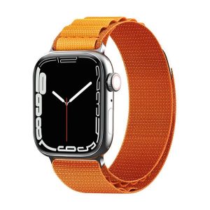 Pótszíj (egyedi méret, kicsi, nylon, SPORT) NARANCSSÁRGA Apple Watch Series 9 41mm, Watch Series 8 41mm, Watch Series 7 41mm