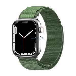 Pótszíj (egyedi méret, nylon, állítható, SPORT) VILÁGOSZÖLD Apple Watch Series 9 41mm, Watch Series 8 41mm, Watch Series 7 41mm