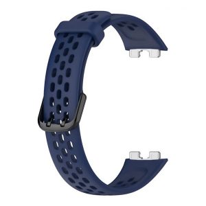 Pótszíj (egyedi méret, szilikon, lyukacsos, légáteresztő) SÖTÉTKÉK Huawei Band 8