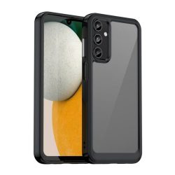   Műanyag telefonvédő (szilikon keret, ütésállóság, átlátszó hátlap) FEKETE Samsung Galaxy A15 (SM-A155), Galaxy A15 5G (SM-A156)