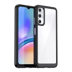   Műanyag telefonvédő (szilikon keret, ütésállóság, átlátszó hátlap) FEKETE Samsung Galaxy A05s (SM-A057F)