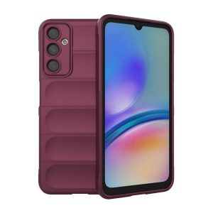 Szilikon telefonvédő (közepesen ütésálló, kamera védelem, 3D minta) BORDÓ Samsung Galaxy A05s (SM-A057F)