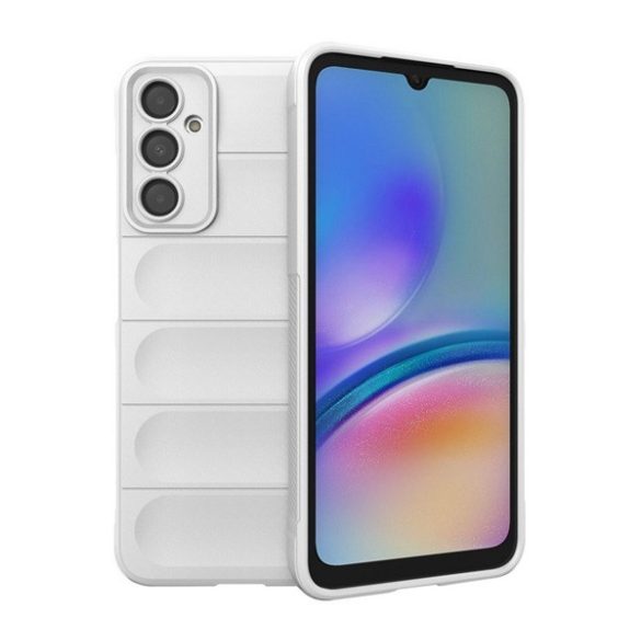 Szilikon telefonvédő (közepesen ütésálló, kamera védelem, 3D minta) FEHÉR Samsung Galaxy A05s (SM-A057F)