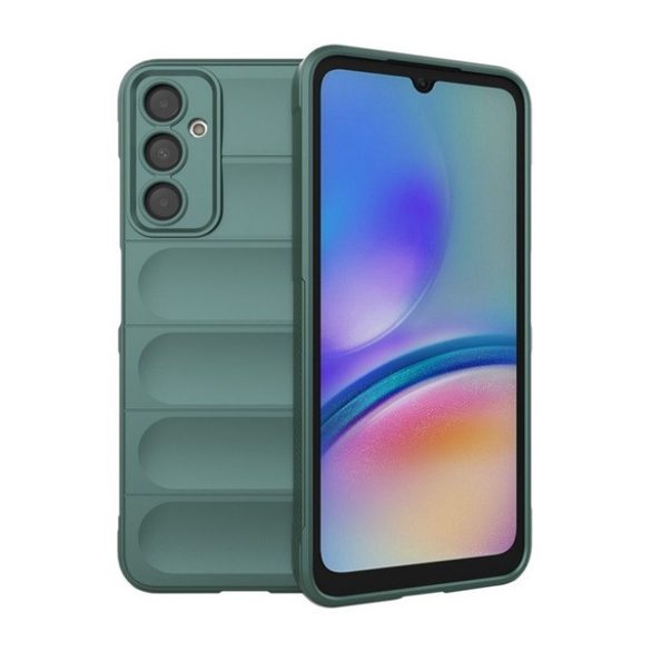 Szilikon telefonvédő (közepesen ütésálló, kamera védelem, 3D minta) SÖTÉTZÖLD Samsung Galaxy A05s (SM-A057F)