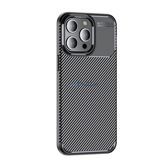 Szilikon telefonvédő (közepesen ütésálló, légpárnás sarok, karbon minta) FEKETE Samsung Galaxy A15 (SM-A155), Galaxy A15 5G (SM-A156)