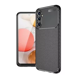   Szilikon telefonvédő (közepesen ütésálló, légpárnás sarok, karbon minta) FEKETE Samsung Galaxy A25 5G (SM-A256)