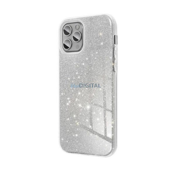 Szilikon telefonvédő (műanyag belső, csillogó hátlap) EZÜST Samsung Galaxy A15 (SM-A155), Galaxy A15 5G (SM-A156)
