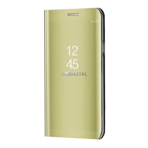 Tok álló (aktív FLIP, oldalra nyíló, asztali tartó funkció, tükrös felület, Mirror View Case) ARANY Samsung Galaxy A15 (SM-A155), Galaxy A15 5G (SM-A156)