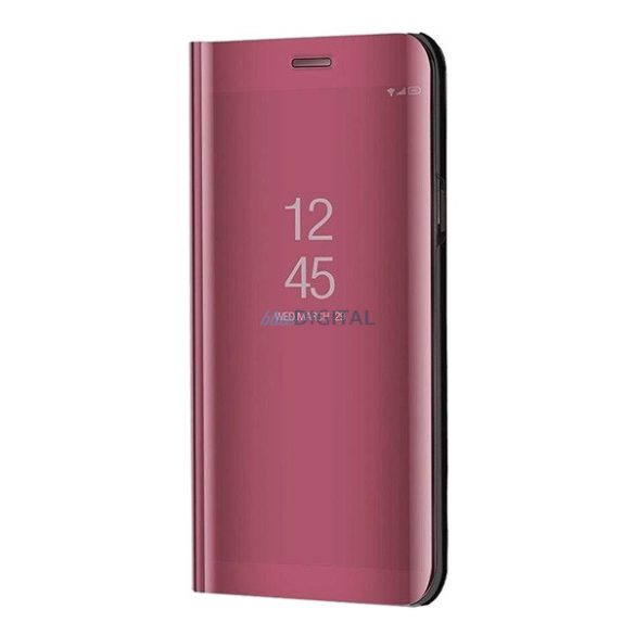 Tok álló (aktív FLIP, oldalra nyíló, asztali tartó funkció, tükrös felület, Mirror View Case) RÓZSASZÍN Samsung Galaxy A05s (SM-A057F)