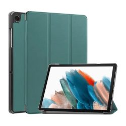   Tok álló, bőr hatású (aktív FLIP, oldalra nyíló, TRIFOLD, asztali tartó) SÖTÉTZÖLD Samsung Galaxy Tab A9 LTE (SM-X115), Galaxy Tab A9 WIFI (SM-X110)