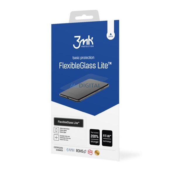 3MK FLEXIBLE GLASS LITE képernyővédő üveg (2.5D, flexibilis, lekerekített szél, ultravékony, 0.16mm, 6H) ÁTLÁTSZÓ TCL 405