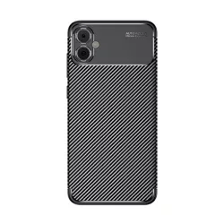   Szilikon telefonvédő (közepesen ütésálló, légpárnás sarok, karbon minta) FEKETE Samsung Galaxy A05 (SM-A055F)