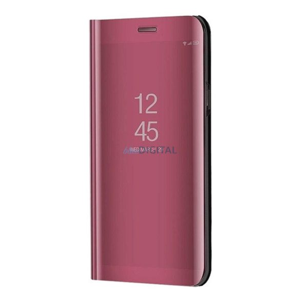 Tok álló (aktív FLIP, oldalra nyíló, asztali tartó funkció, tükrös felület, Mirror View Case) RÓZSASZÍN Samsung Galaxy A05 (SM-A055F)