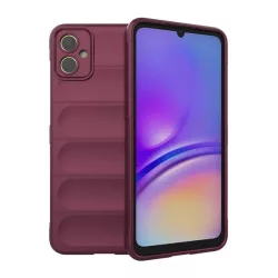   Szilikon telefonvédő (közepesen ütésálló, kamera védelem, 3D minta) BORDÓ Samsung Galaxy A05 (SM-A055F)