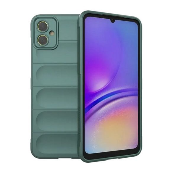 Szilikon telefonvédő (közepesen ütésálló, kamera védelem, 3D minta) SÖTÉTZÖLD Samsung Galaxy A05 (SM-A055F)