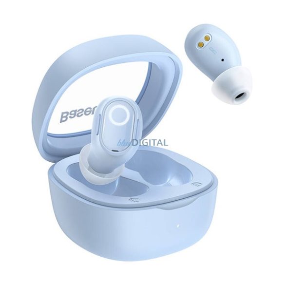 BASEUS BOWIE WM02 OS bluetooth fülhallgató SZTEREO (v5.3, TWS, extra mini + töltőtok) VILÁGOSKÉK