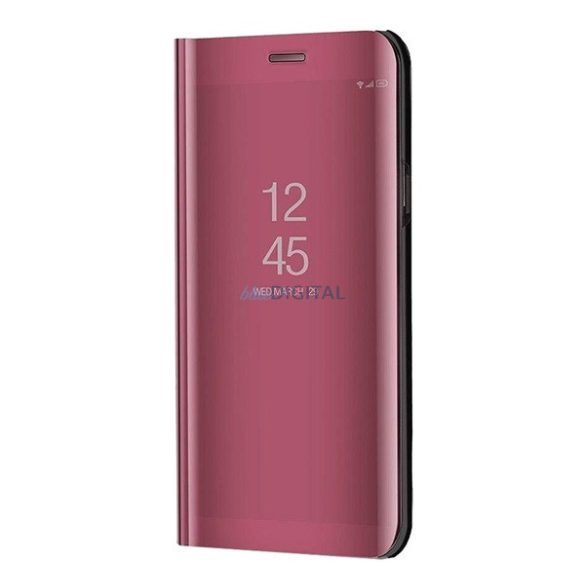 Tok álló (aktív FLIP, oldalra nyíló, asztali tartó, tükrös) RÓZSASZÍN Samsung Galaxy S24 Plus (SM-S926)