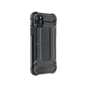 Defender műanyag telefonvédő (ütésállóság, légpárnás sarok, szilikon belső, fémhatás) FEKETE Samsung Galaxy A05s (SM-A057F)