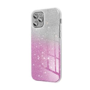 Szilikon telefonvédő (műanyag belső, csillogó hátlap) RÓZSASZÍN/EZÜST Samsung Galaxy A05s (SM-A057F)