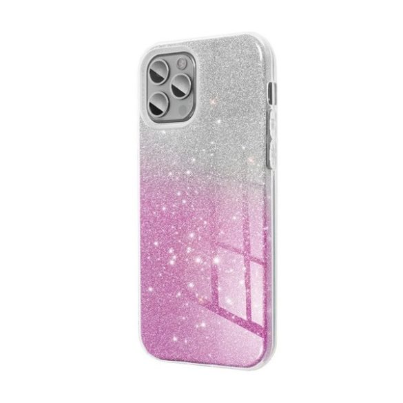 Szilikon telefonvédő (műanyag belső, csillogó hátlap) RÓZSASZÍN/EZÜST Samsung Galaxy A05s (SM-A057F)