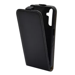   Tok álló, bőr hatású (FLIP, szilikon tartó) FEKETE Samsung Galaxy A15 5G (SM-A156), Galaxy A15 (SM-A155)