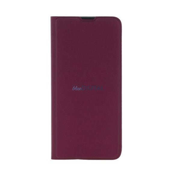 Tok álló, bőr hatású (FLIP, szilikon belső, oldalra nyíló, asztali tartó, kártyazseb) BURGUNDY Samsung Galaxy A25 5G (SM-A256)