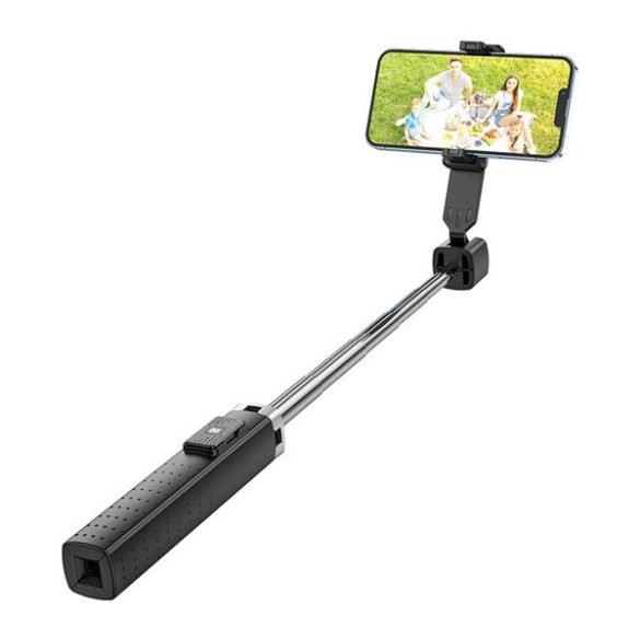 HOCO K18 szelfibot (univerzális, tripod állvány, állítható, bluetooth távkioldó, 97cm, 4.5-7.0" méret) FEKETE