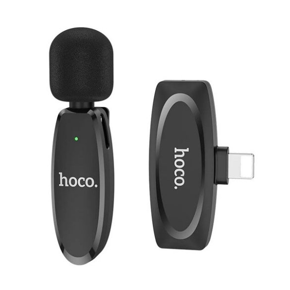 HOCO L15 bluetooth mikrofon (lightning, LAVALIER csíptethető, zajszűrő) FEKETE Xiaomi Redmi Note 13 4G, Asus ROG Phone 8 Pro, OnePlus Open